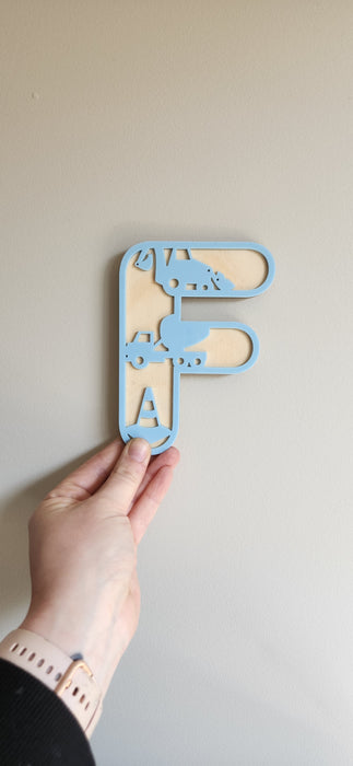 CONSTRUCTION WOODEN AND ACRYLIC LETTERS