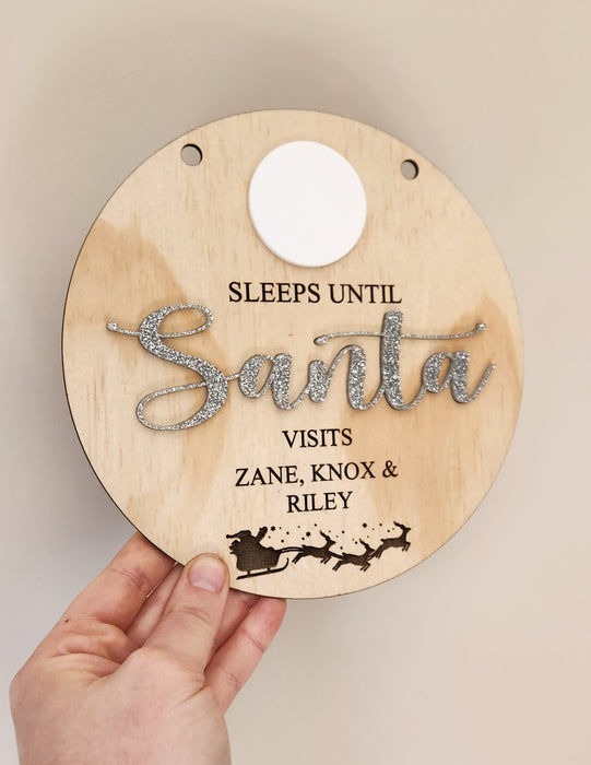 PERSONALISED CHRISTMAS COUNTDOWN HANGING SIGN 20CM