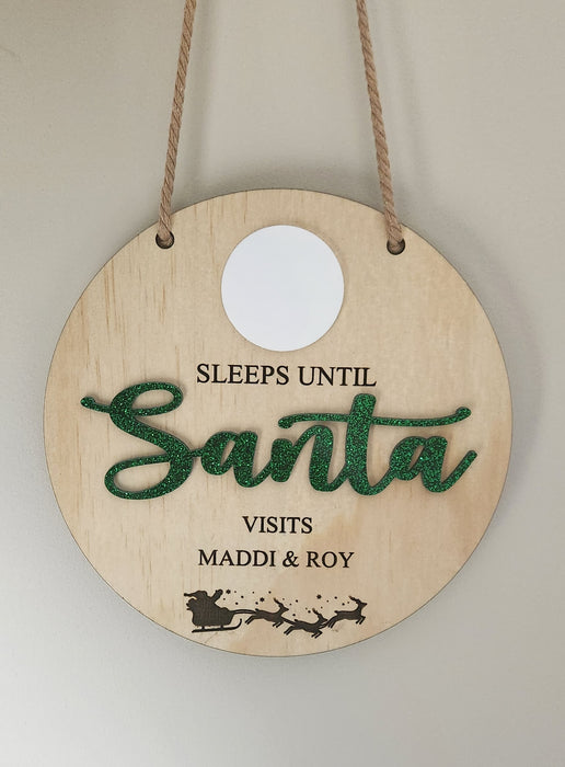 PERSONALISED CHRISTMAS COUNTDOWN HANGING SIGN 20CM