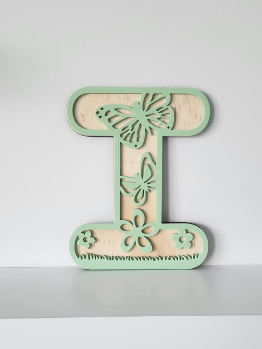 BUTTERFLY & FLORAL WOODEN AND ACRYLIC LETTERS