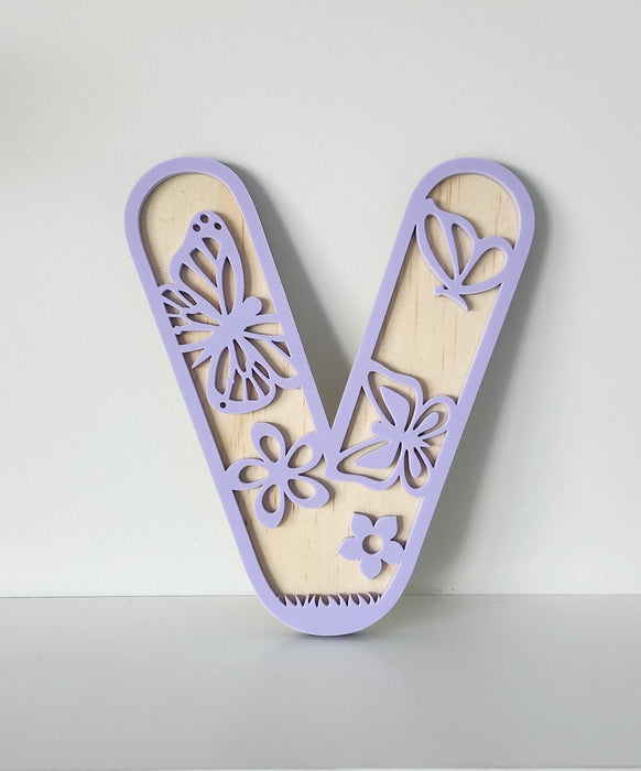 BUTTERFLY & FLORAL WOODEN AND ACRYLIC LETTERS