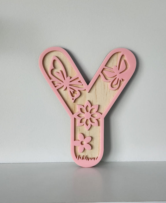 BUTTERFLY & FLORAL WOODEN AND ACRYLIC LETTERS