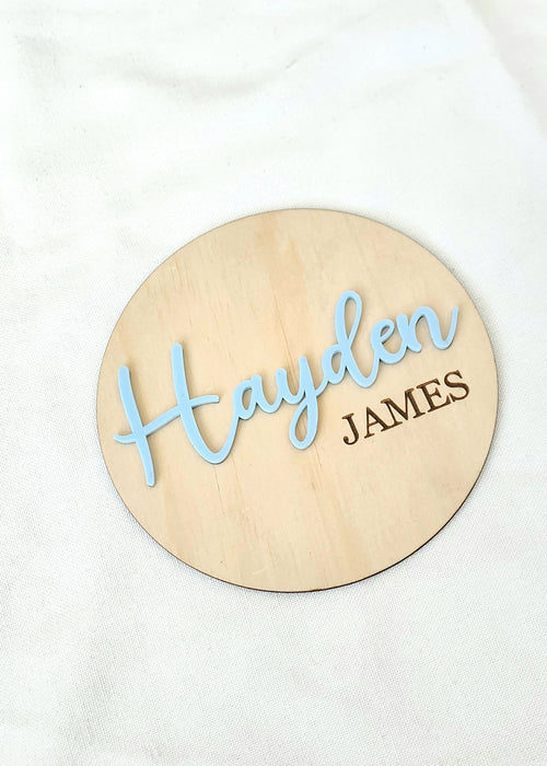 WOODEN NAME PLAQUE