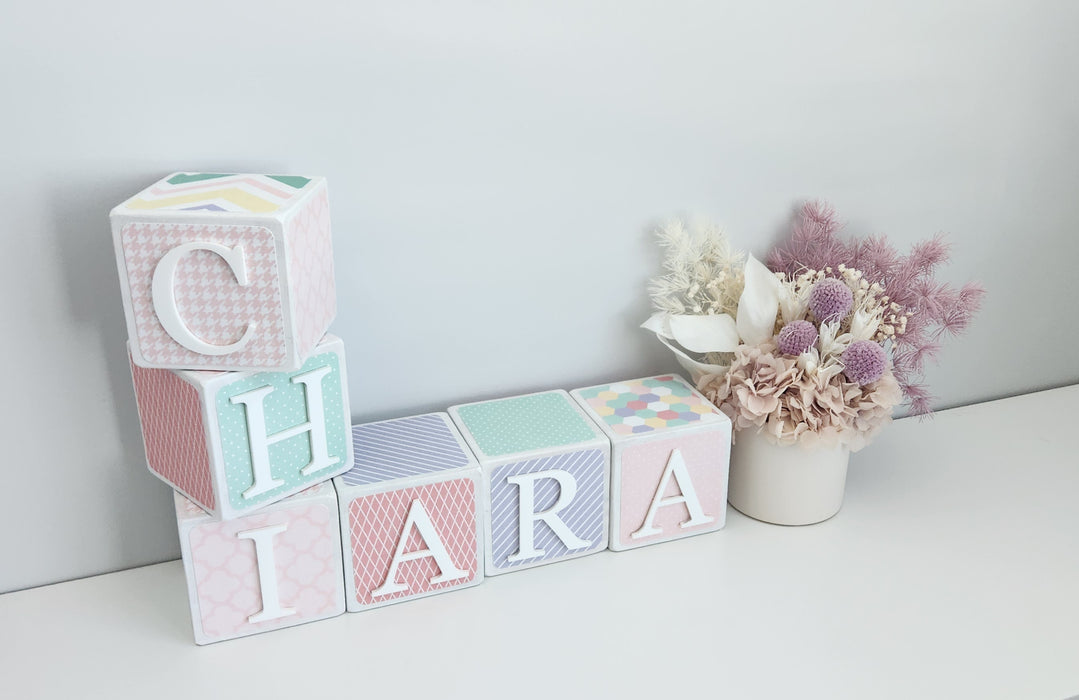 SOFT PASTEL WOODEN BLOCKS 7CM