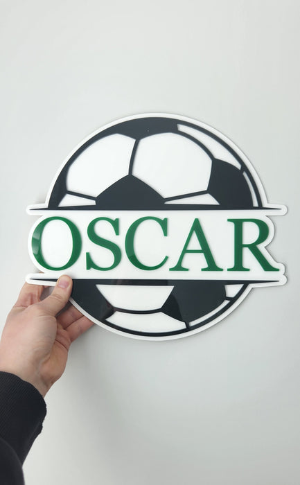 SOCCER BALL NAME PLAQUE