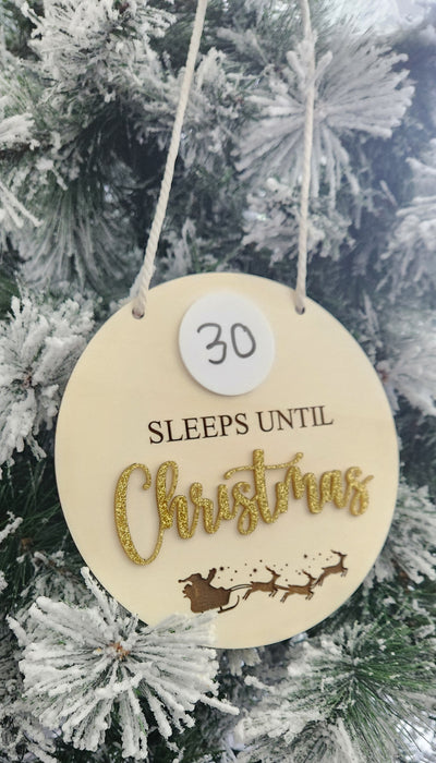 CHRISTMAS COUNTDOWN HANGING SIGN 20CM