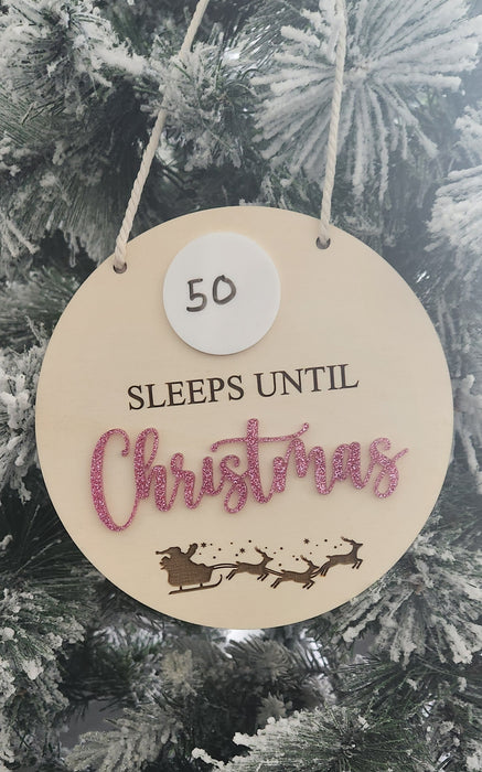 CHRISTMAS COUNTDOWN HANGING SIGN 20CM