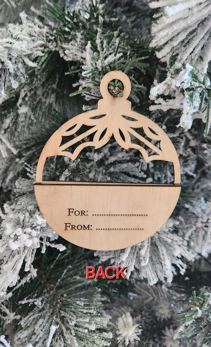 WOODEN CHRISTMAS GIFT CARD ORNAMENT HOLDER