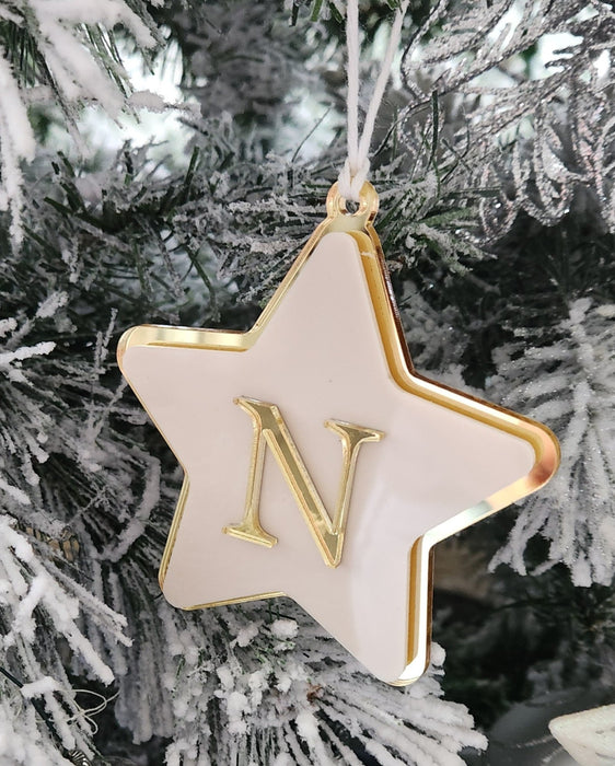 STAR INITIAL DOUBLE LAYER ACRYLIC ORNAMENT