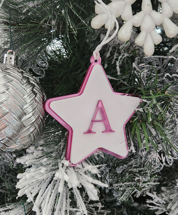 STAR INITIAL DOUBLE LAYER ACRYLIC ORNAMENT