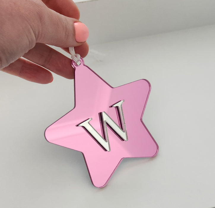 STAR INITIAL SINGLE LAYER ACRYLIC ORNAMENT