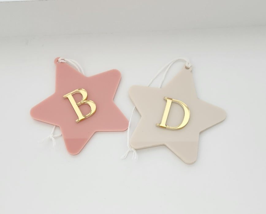 STAR INITIAL SINGLE LAYER ACRYLIC ORNAMENT