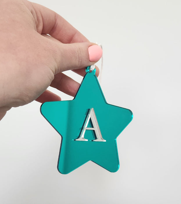 STAR INITIAL SINGLE LAYER ACRYLIC ORNAMENT