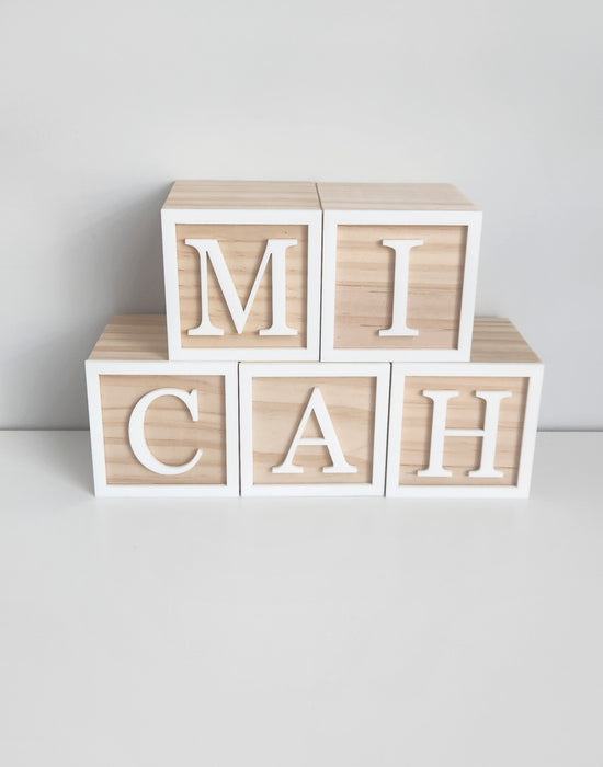 ACRYLIC FRAMED PLAIN WOODEN BLOCKS 7CM