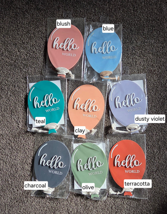 *PRE MADE* 'HELLO WORLD' ANNOUNCEMENT BALLOON