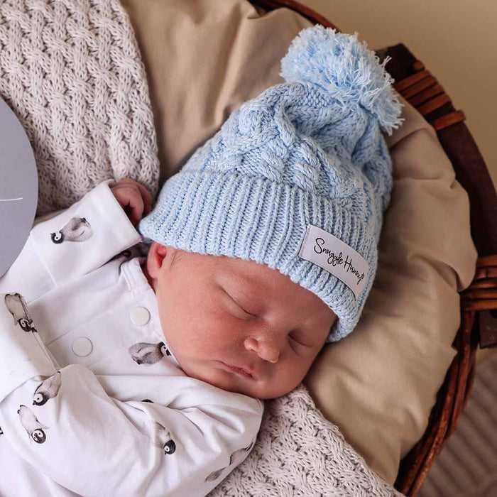 BABY BLUE ORGANIC KNIT BEANIE