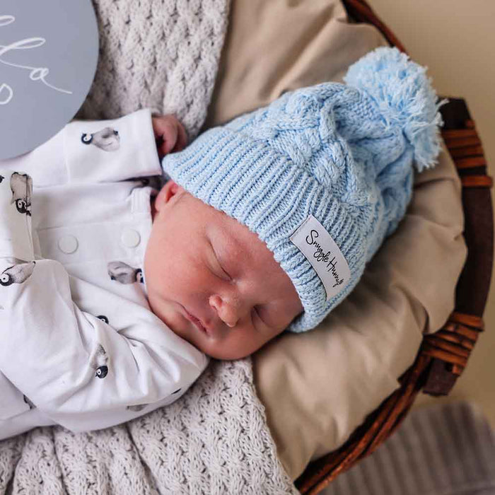 BABY BLUE ORGANIC KNIT BEANIE