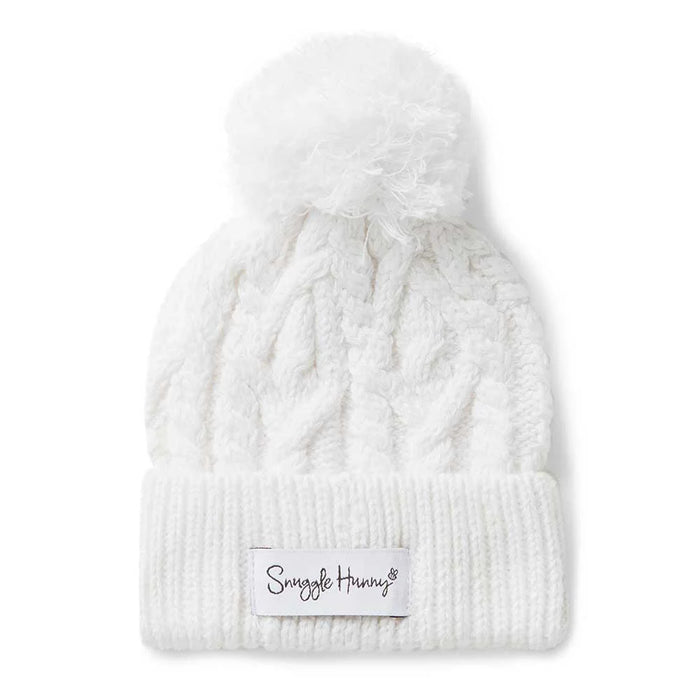 WHITE ORGANIC KNIT BEANIE