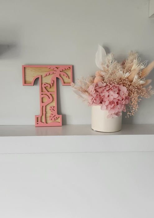 TROPICAL FLAMINGO WOODEN AND ACRYLIC LETTERS