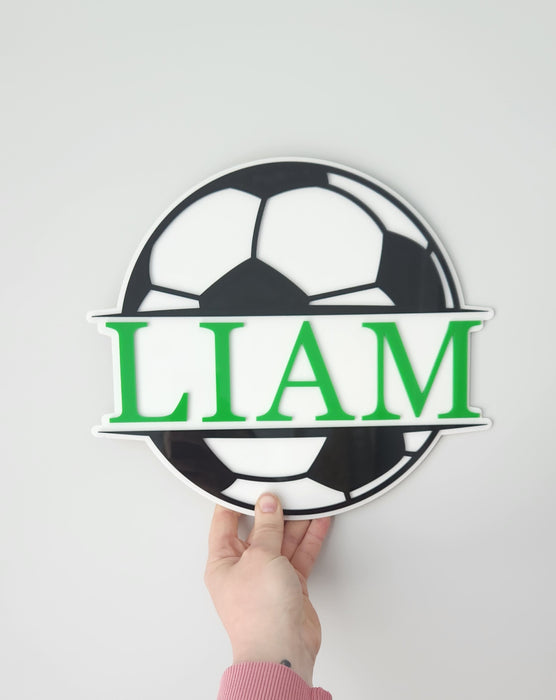 SOCCER BALL NAME PLAQUE