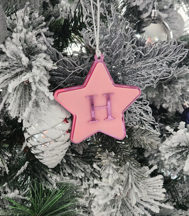 STAR INITIAL DOUBLE LAYER ACRYLIC ORNAMENT