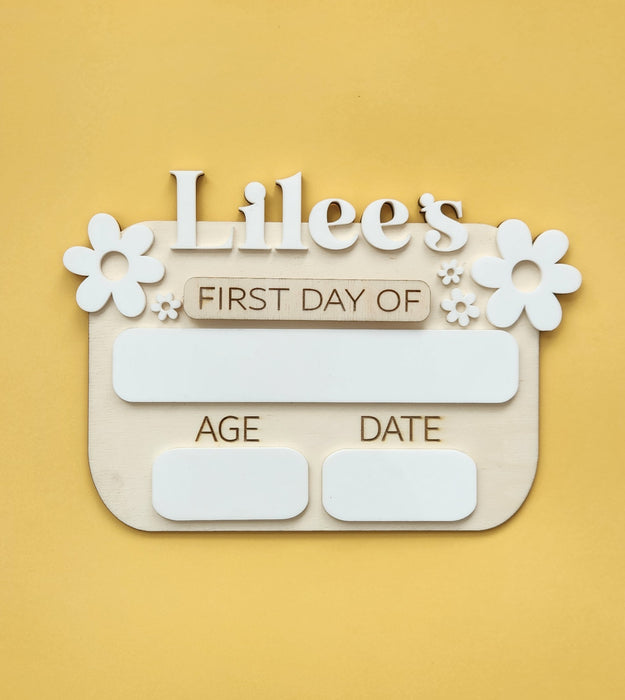 MINI PERSONALISED MY FIRST/LAST DAY BOARD | FLORAL