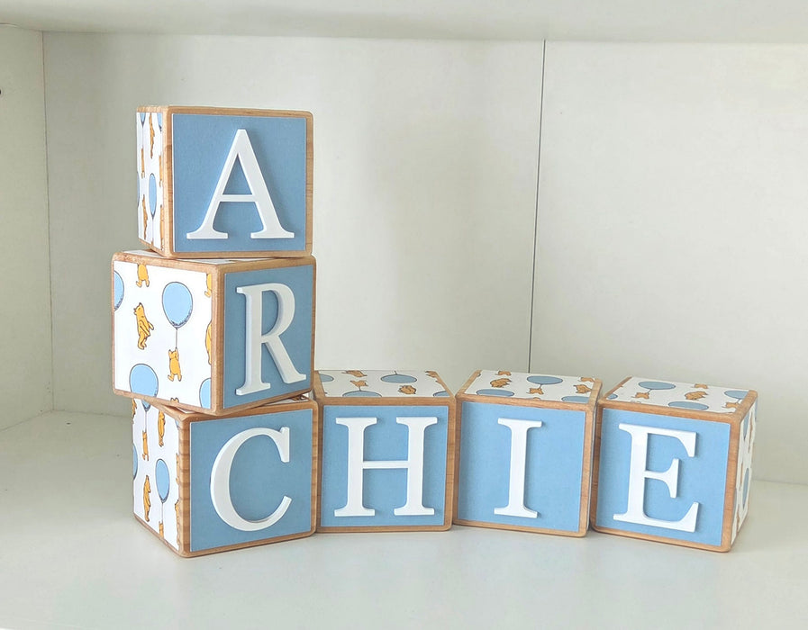 BEAR AND BALLOON WOODEN BLOCKS 7CM