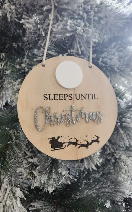 CHRISTMAS COUNTDOWN HANGING SIGN 20CM