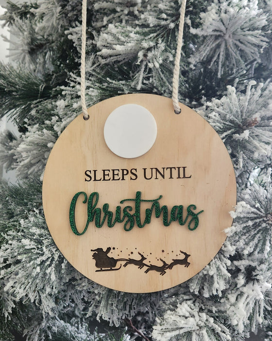 CHRISTMAS COUNTDOWN HANGING SIGN 20CM