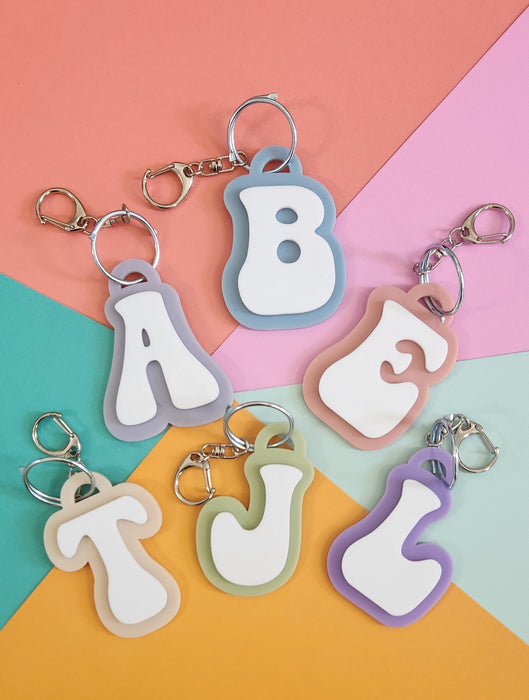 MADE BY ZANE - RETRO LETTER KEYCHAIN