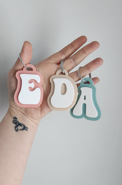 MADE BY ZANE - RETRO LETTER KEYCHAIN