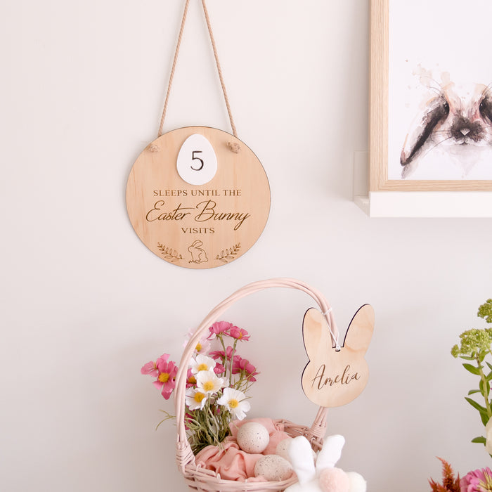 EASTER BUNNY COUNTDOWN SIGN 20CM