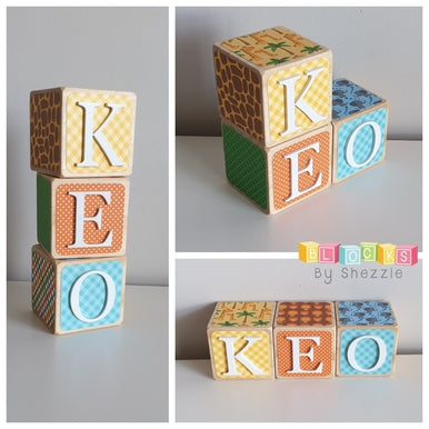 AT THE ZOO WOODEN BLOCKS 7CM