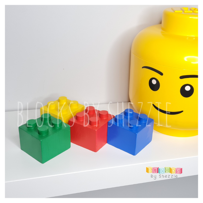 DECORATIVE LEGO WOODEN BUILDING BLOCKS - BOLD