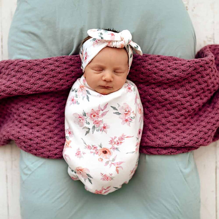 SNUGGLE SWADDLE & TOPKNOT SET - CAMILLE